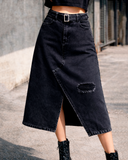 MAXI FALDA CON CINTURON