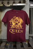 PLAYERA CABALLERO QUEEN VINO LOGO DORADO KK CH (7476872413263)