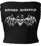 PLAYERA STRAPLESS DAMA AVENGED SEVENFOLD NE CH (7598529282127)