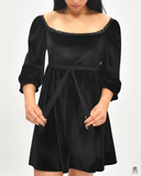 VESTIDO DE TERCIOPELO CON ENCAJE MOD 1 NE CH (7817387409487)