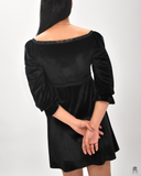 VESTIDO DE TERCIOPELO CON ENCAJE MOD 1 NE CH (7817387409487)